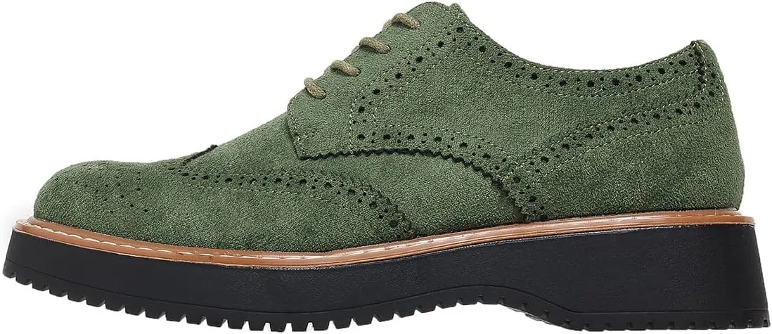 Women's Classic Oxfords Chunky Platform Lace-Up Round Toe Penny Oxfords Shoes Non-Slip Comfort Work Loafers