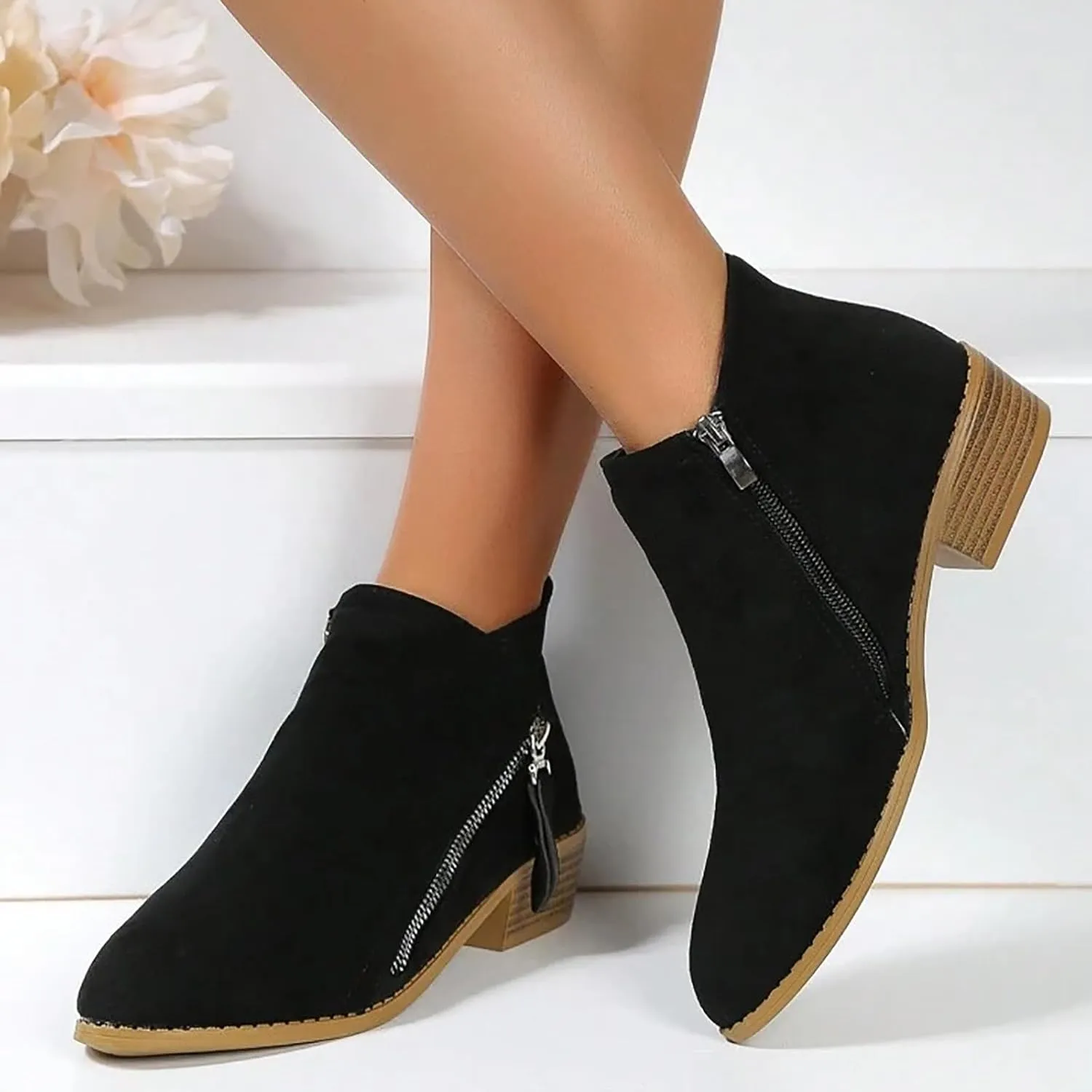 Women's Fashion Ankle Boots Casual Ankle Booties Women Comfortable Ankle Boots Outdoor Short Boots Fashionable