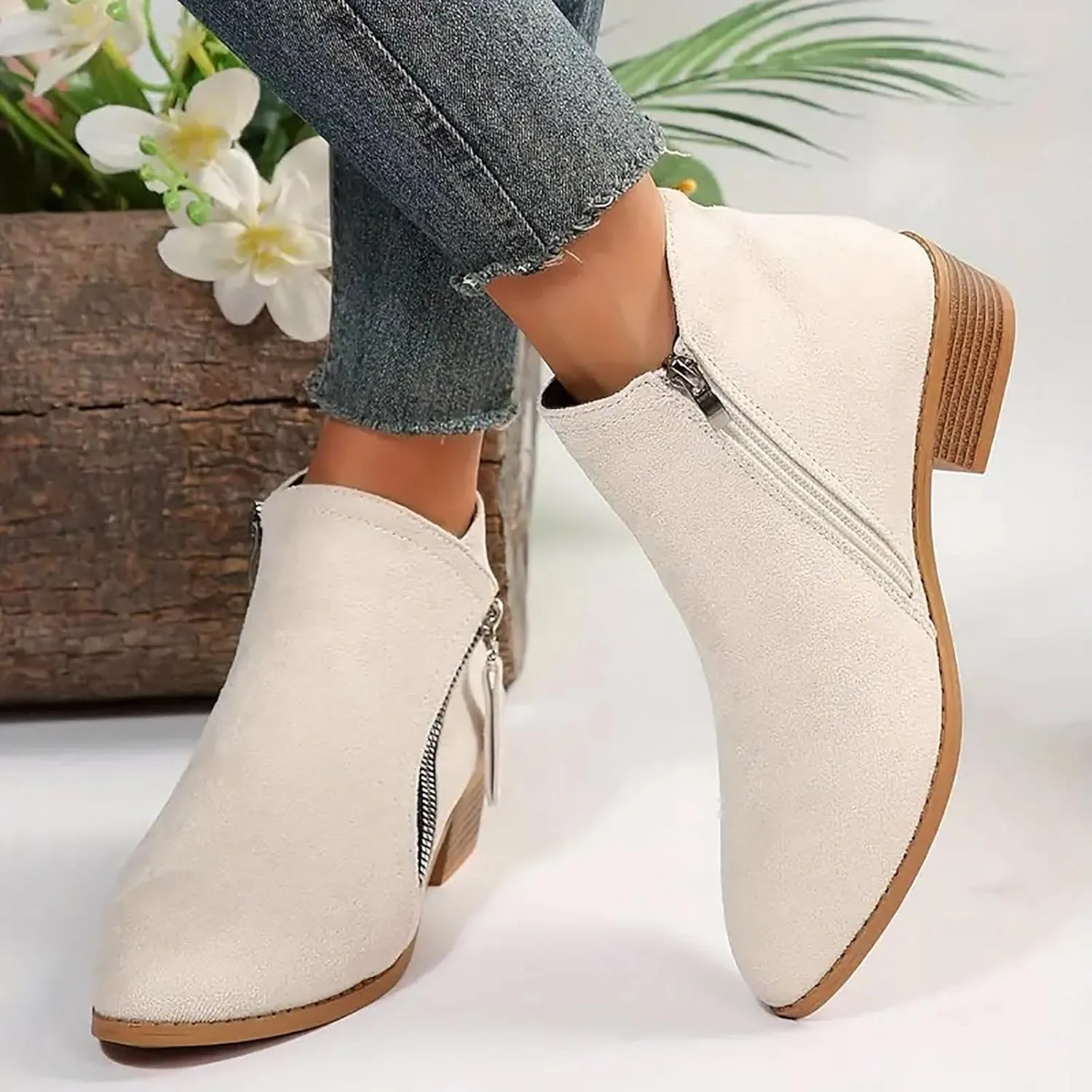 Women's Fashion Ankle Boots Casual Ankle Booties Women Comfortable Ankle Boots Outdoor Short Boots Fashionable