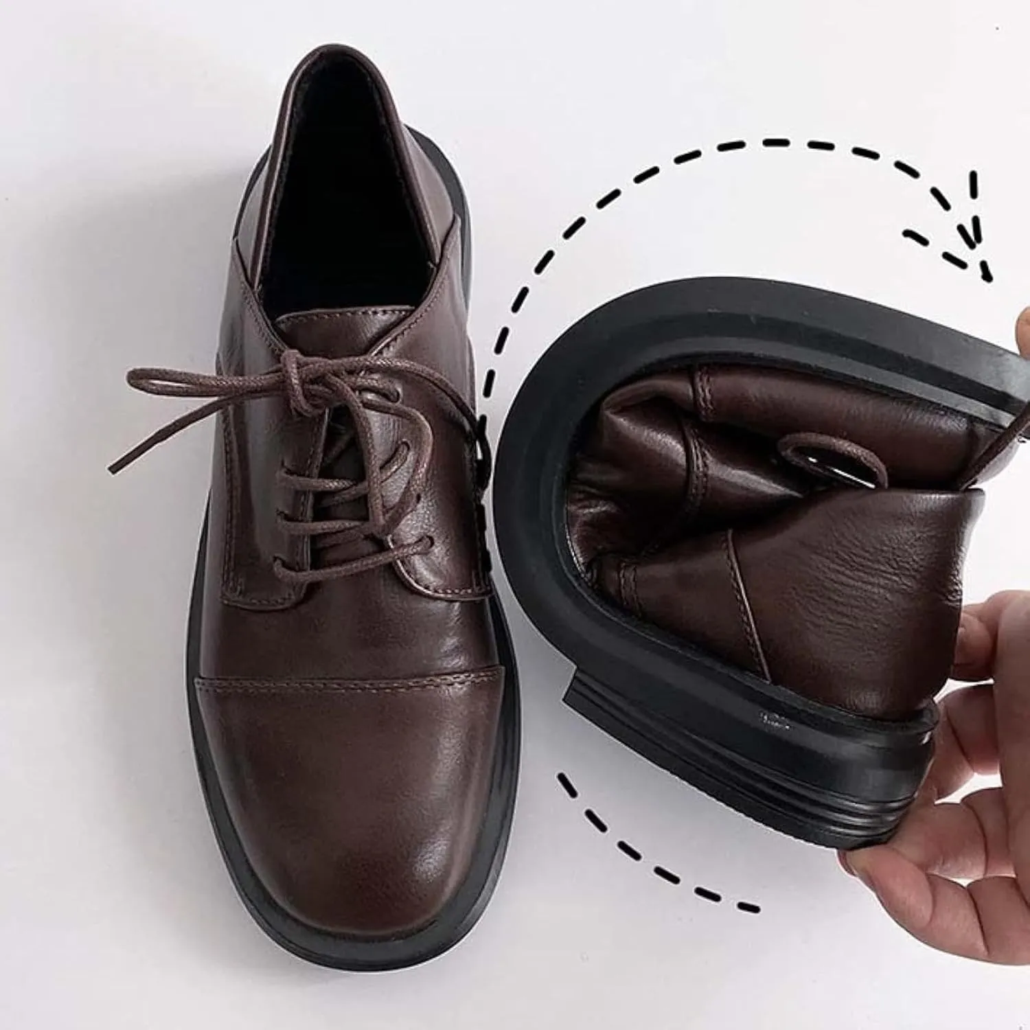 Women's Lace up Flat Shoes, Cute Round Toe Student Shoes, Oxford Girl's Lightweight Uniform Flat Shoes