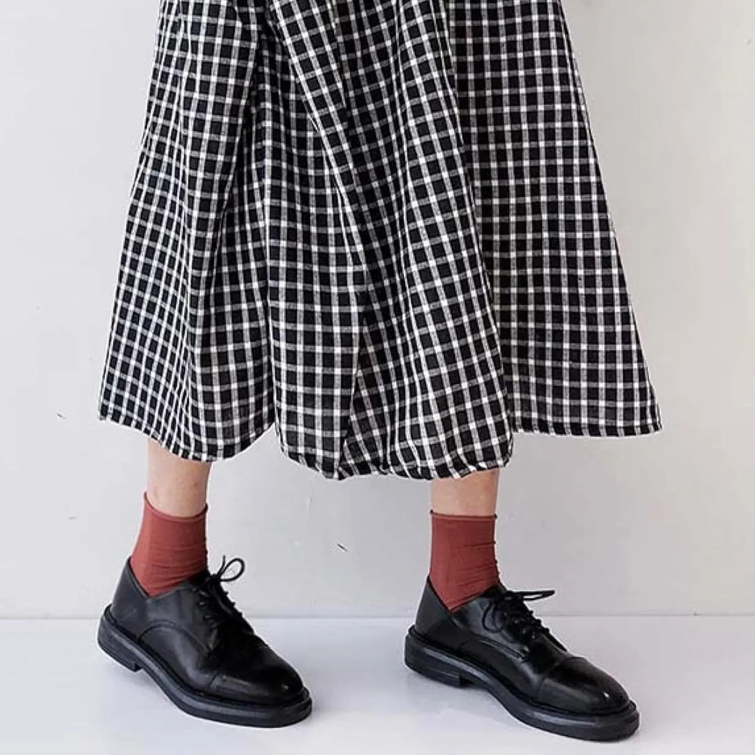 Women's Lace up Flat Shoes, Cute Round Toe Student Shoes, Oxford Girl's Lightweight Uniform Flat Shoes