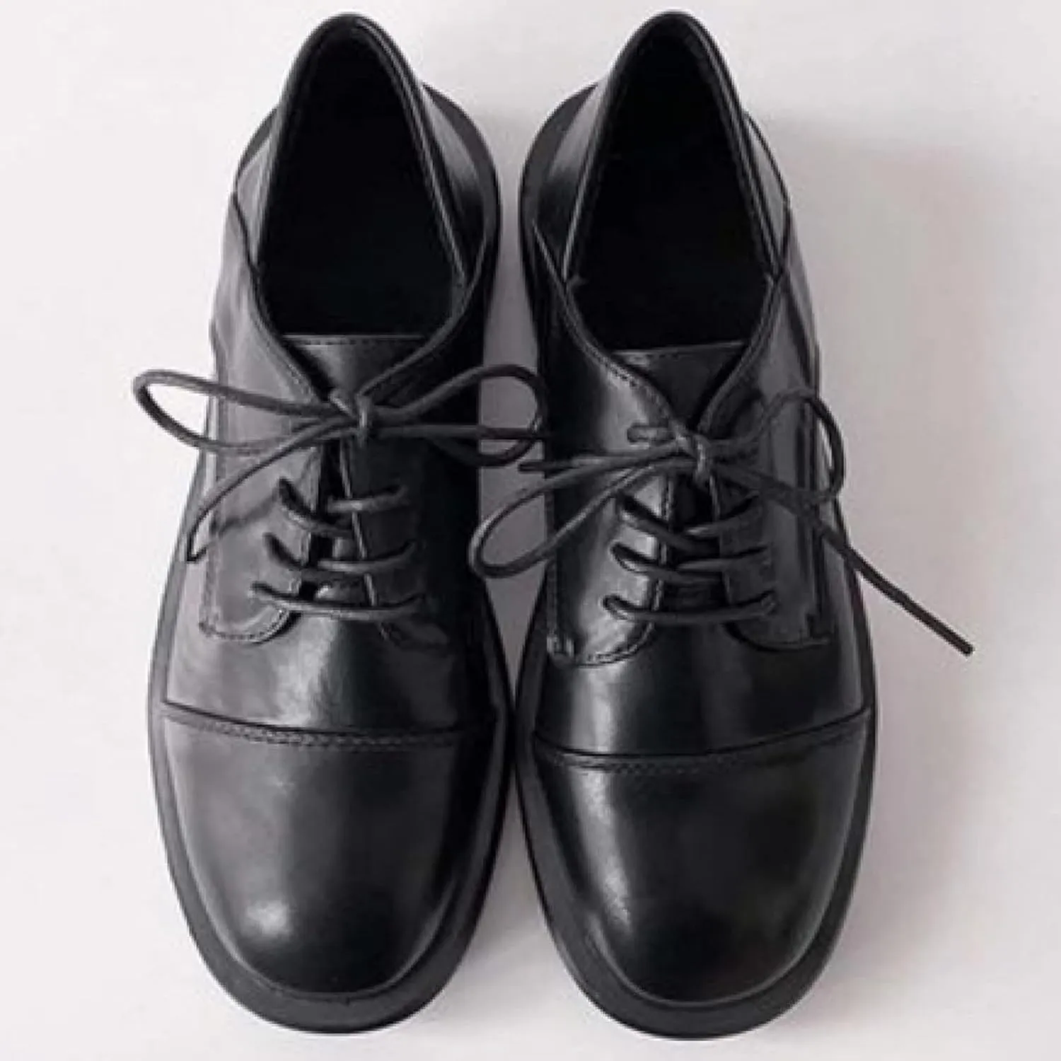 Women's Lace up Flat Shoes, Cute Round Toe Student Shoes, Oxford Girl's Lightweight Uniform Flat Shoes