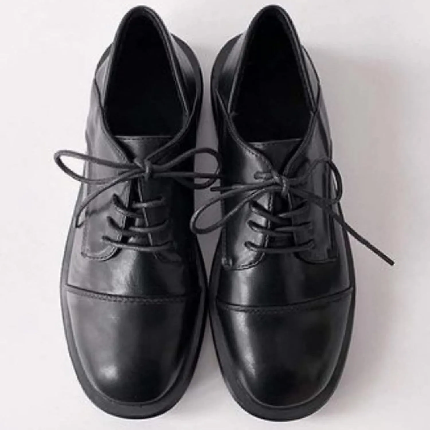 Women's Lace up Flat Shoes, Cute Round Toe Student Shoes, Oxford Girl's Lightweight Uniform Flat Shoes