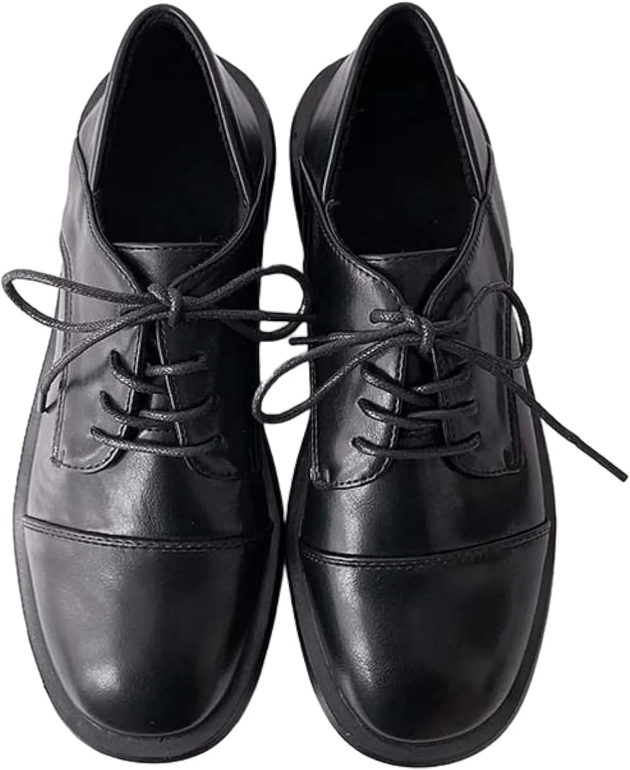 Women's Lace up Flat Shoes, Cute Round Toe Student Shoes, Oxford Girl's Lightweight Uniform Flat Shoes