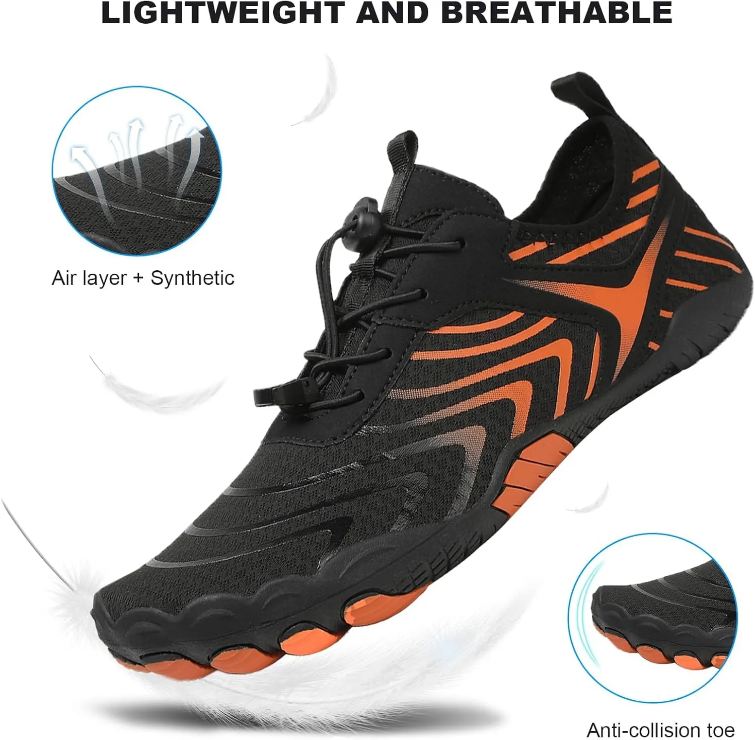 Womens Mens Hike Barefoot Shoes,Non-Slip Healthy Trail Running Shoes,Quick Dry & Non-Slip Fashion Hiking Footwear,Lightweight Wide Toe Box Breathable Surf Comfortwear