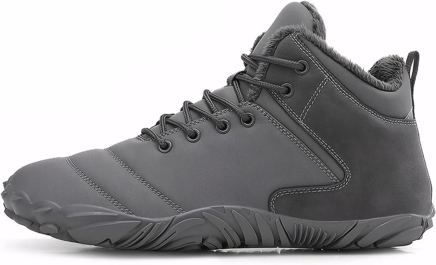 Women's Men's Winter Barefoot Shoes Warm Fur Lined Hiking Footwear Water-Resistant Snow Boots for Outdoor Hiking Cycling Camping