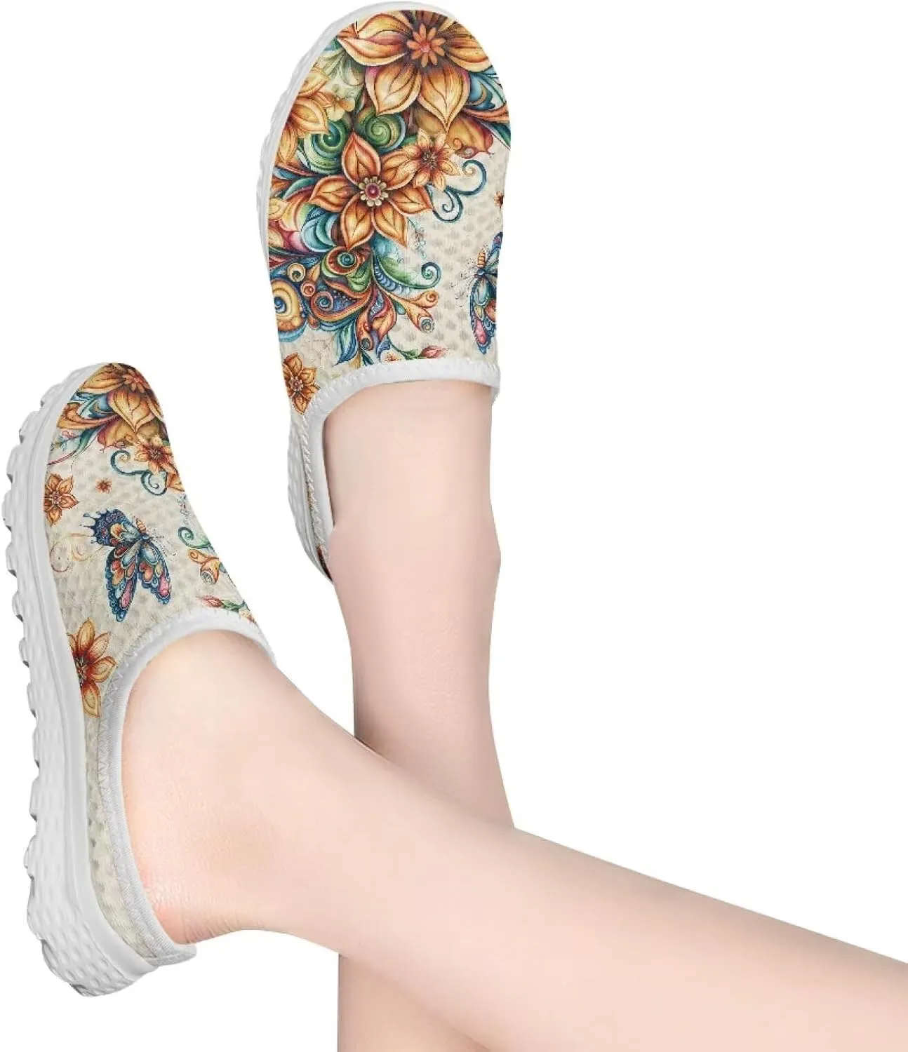 Womens Mules & Clogs Garden Shoes Backless Sneakers - Non-Slip Summer Mesh Slippers Non-Slip Outdoor Walking Shoes
