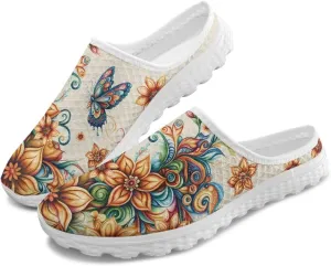 Womens Mules & Clogs Garden Shoes Backless Sneakers - Non-Slip Summer Mesh Slippers Non-Slip Outdoor Walking Shoes