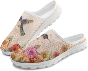 Womens Mules & Clogs Garden Shoes Backless Sneakers - Non-Slip Summer Mesh Slippers Non-Slip Outdoor Walking Shoes