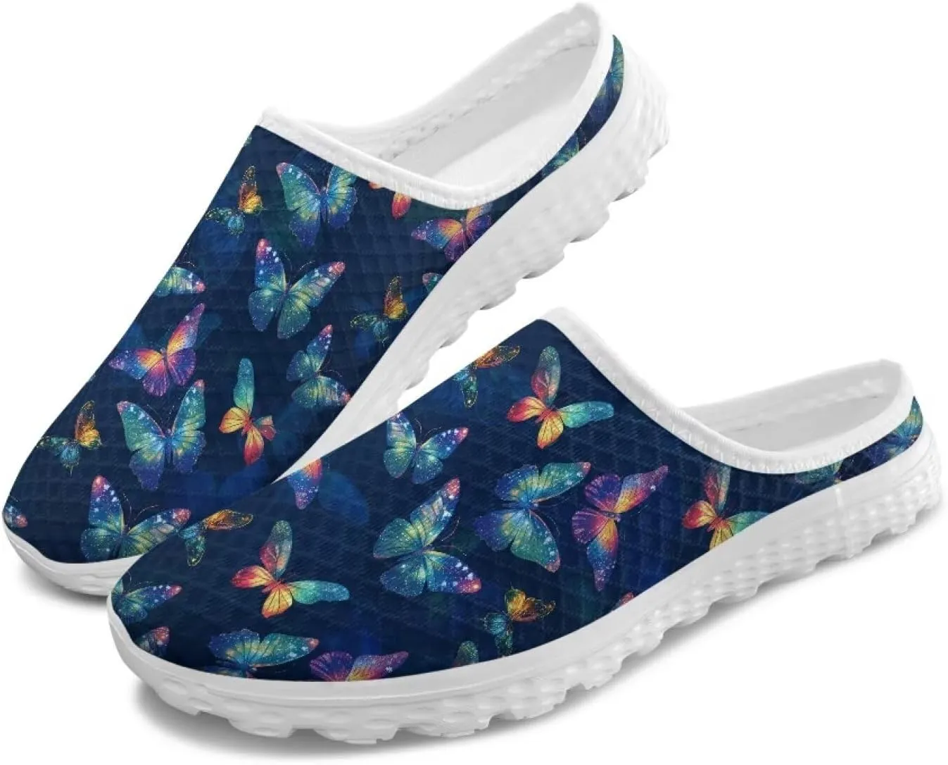 Womens Mules & Clogs Garden Shoes Backless Sneakers - Non-Slip Summer Mesh Slippers Non-Slip Outdoor Walking Shoes