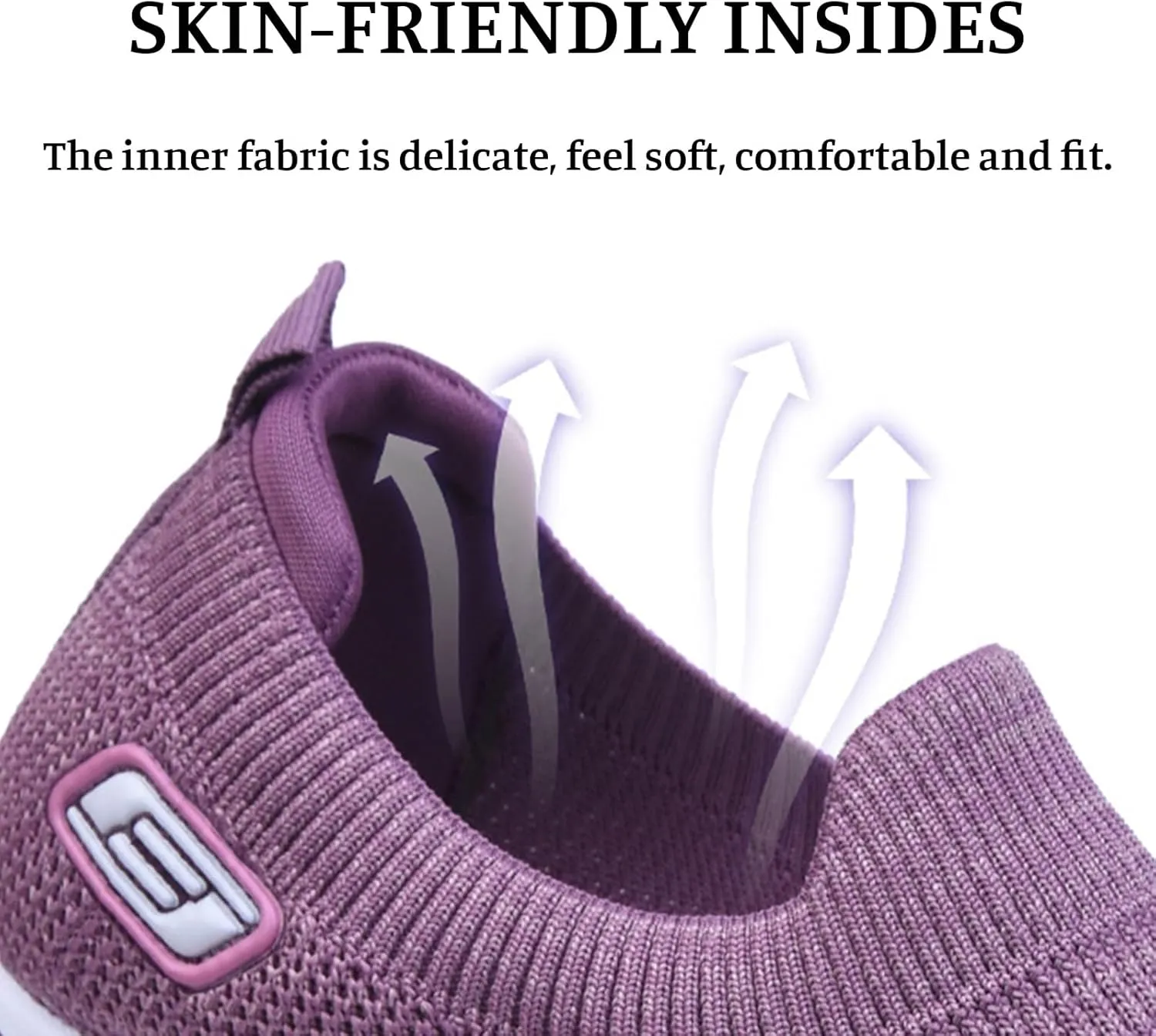 Women's Orthopedic Sneakers Breathable with Arch Support Slip on Mesh Knitted Flying Woven Low Top Work Walking Shoes Lightweight Wide Width Soft Sole Arch Support Non-Slip Casual Shoes