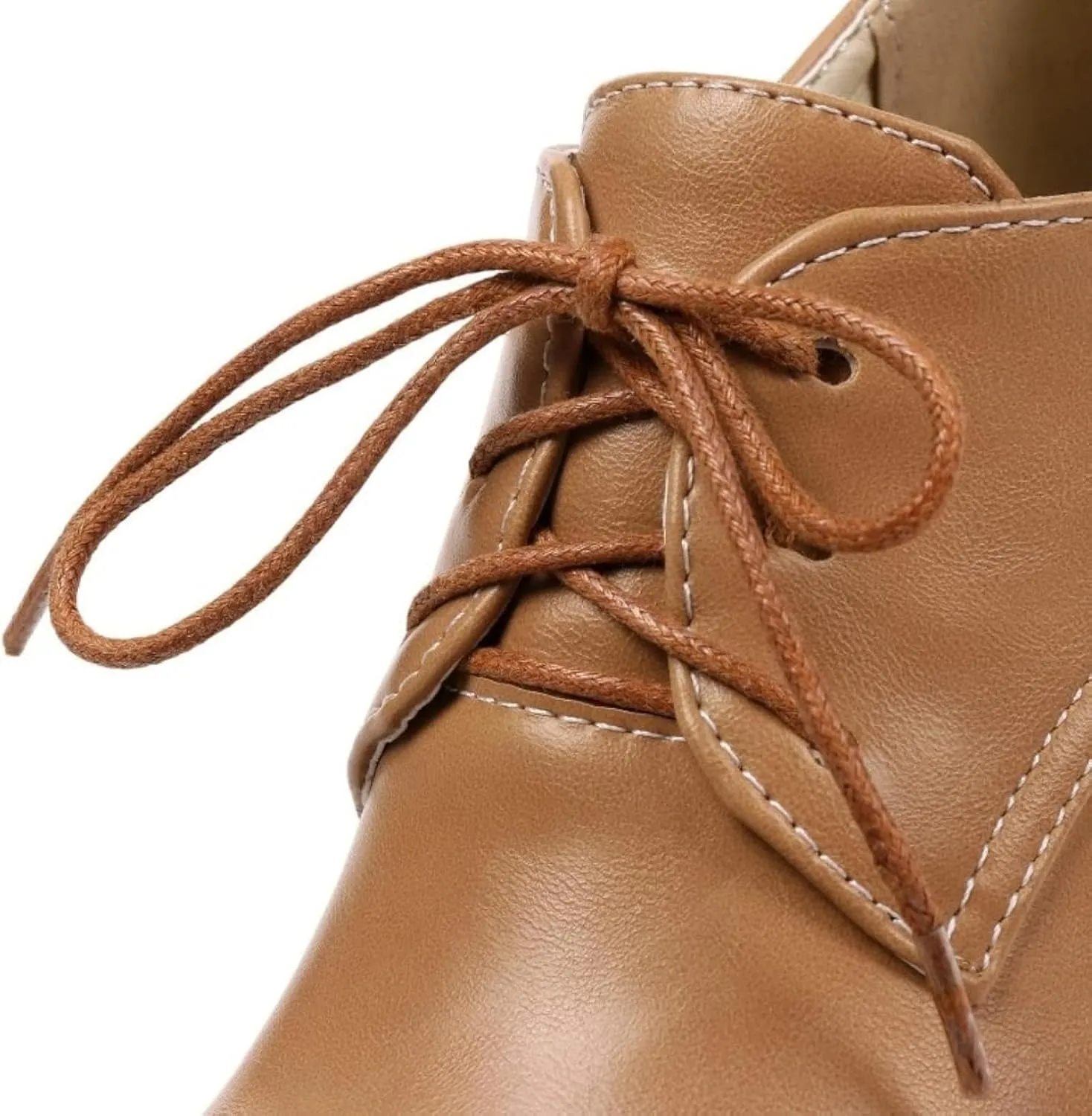 Women's Pointed High-Heeled Lace up Shoes, Block Heel Formal Office Shoes, Comfortable Dress Oxford Shoes