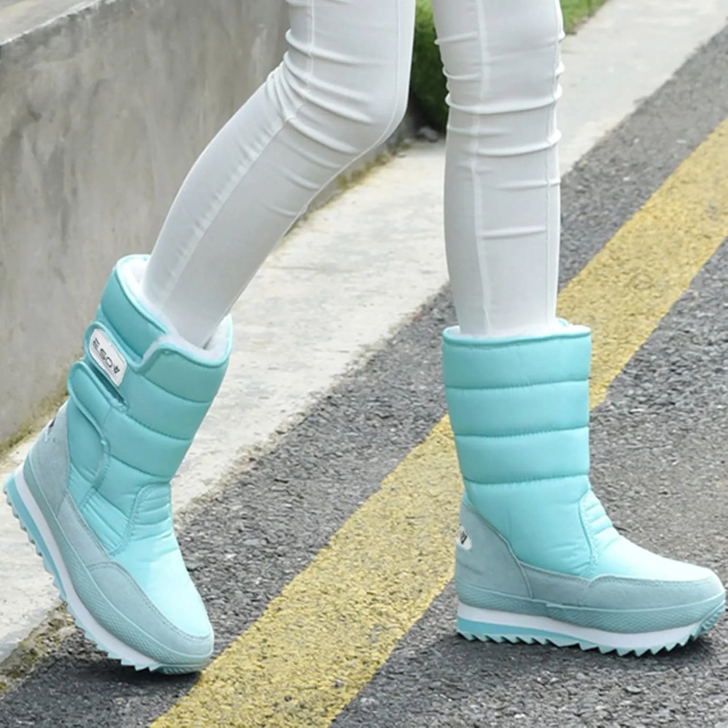 Womens Snow Boots Size 7.5 Wide Women's Snow Boots Winter Waterproof Furry Women's Wide Calf Comfortable Winter Knee High Riding Boots Women's Winter Boots Botas Termicas Para Mujer Frio Y Agua