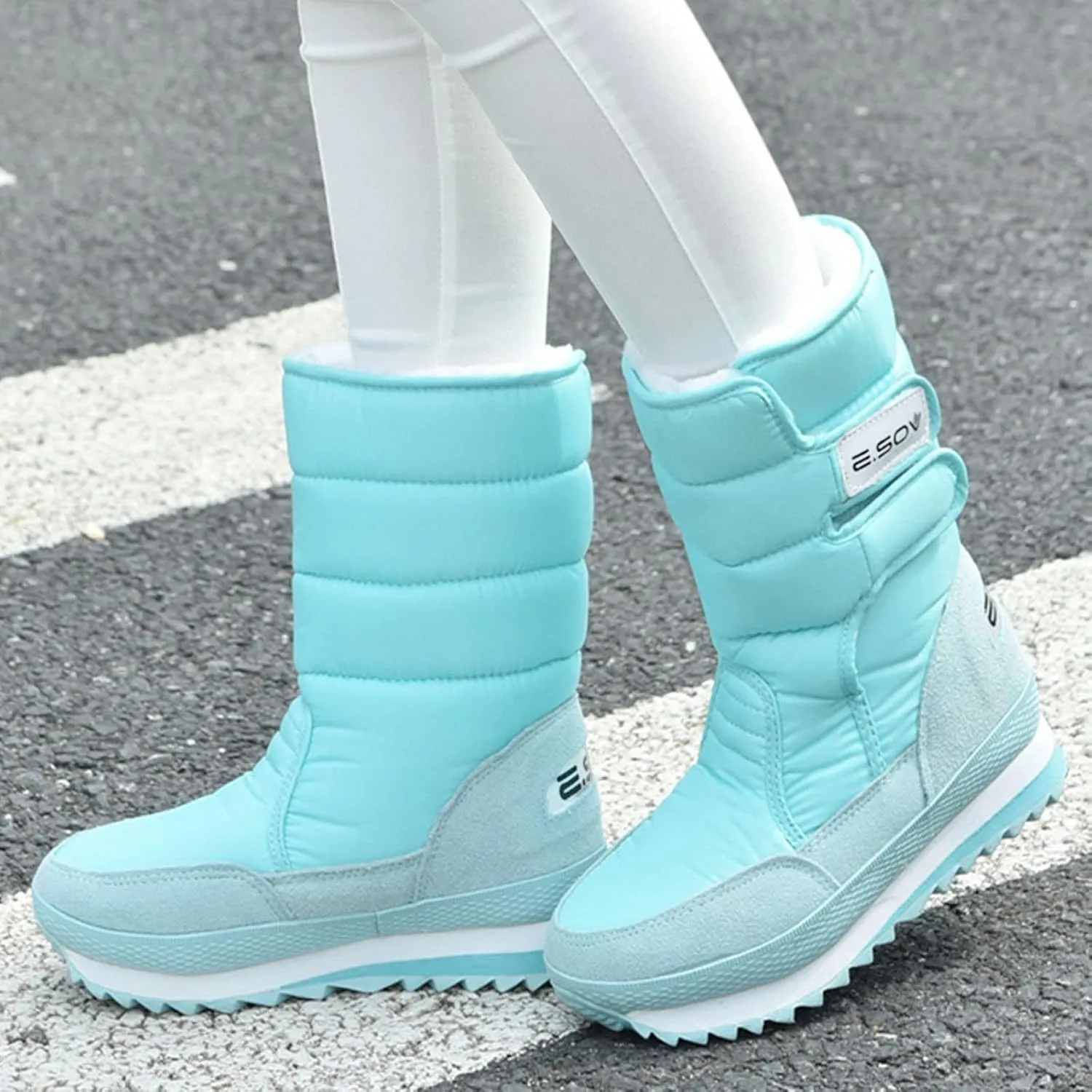 Womens Snow Boots Size 7.5 Wide Women's Snow Boots Winter Waterproof Furry Women's Wide Calf Comfortable Winter Knee High Riding Boots Women's Winter Boots Botas Termicas Para Mujer Frio Y Agua