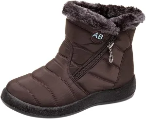 Women's Snow Boots Waterproof Insulated Fur Boots Waterproof Walking Shoes Cold Weather Furry Fluffy Short Snow Boot