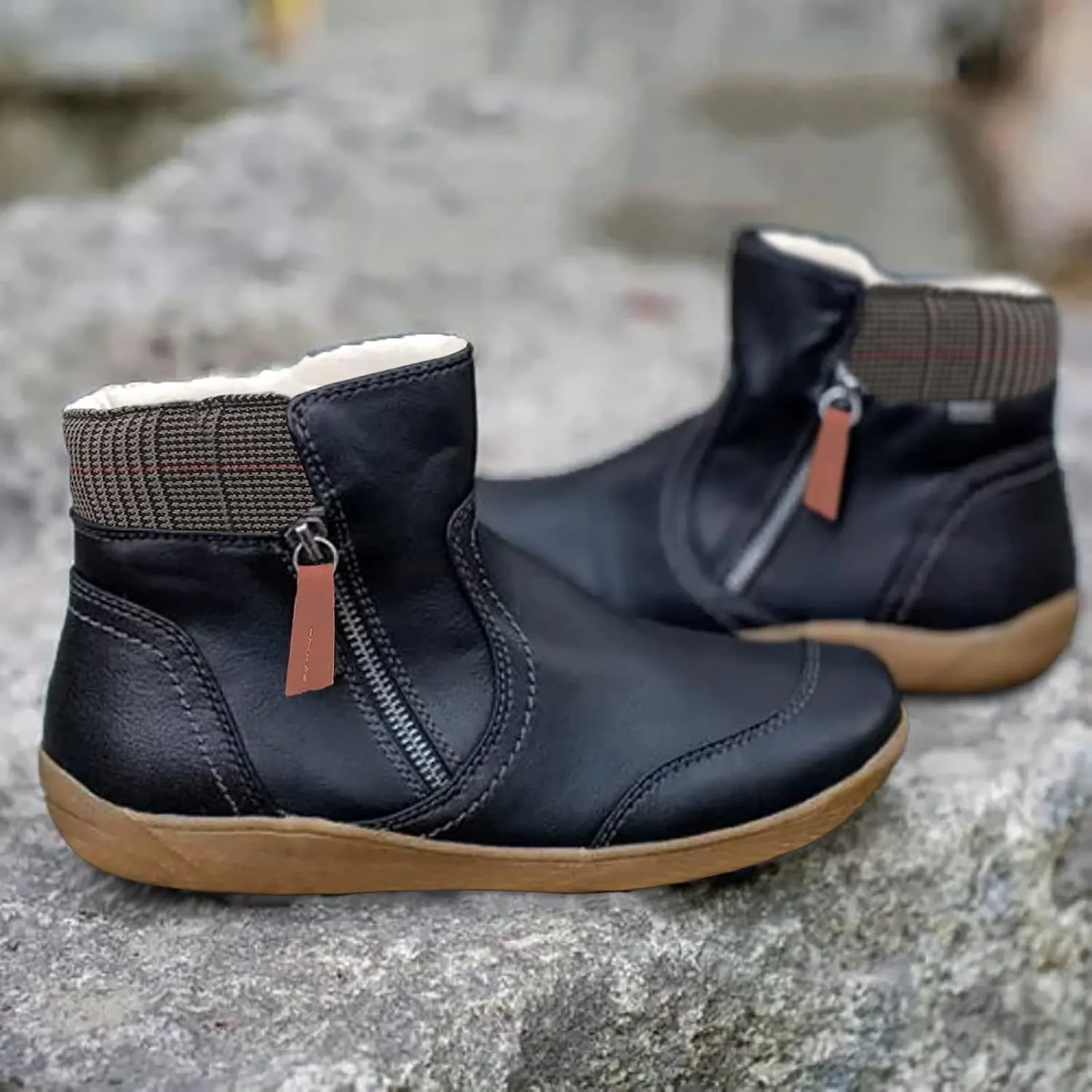 Womens Snow Boots Waterproof Insulated Mid Calf Non Slip Snow Boots for Women Wide Womens Winter Boots Size 8 Wide Black Waterproof Non Slip Work Boots for Women Botas De Mujer Para Invierno Y Ancho