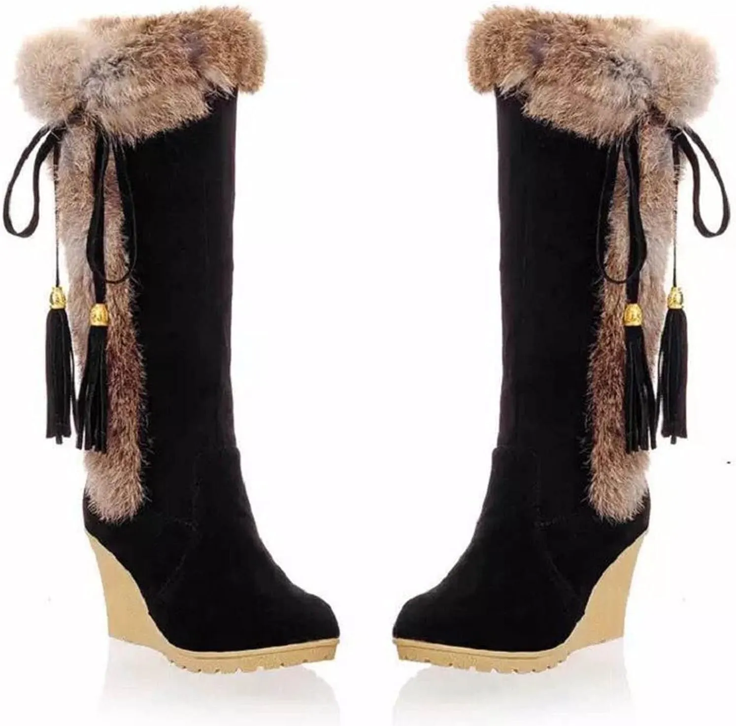 Womens Snow Boots Waterproof Wide Calf Womens Winter Ankle Boots Low Heel Womens Winter Boots Waterproof Warm Womens Waterproof Boots Tall Zipper Womens Winter Ankle Boots Slip on