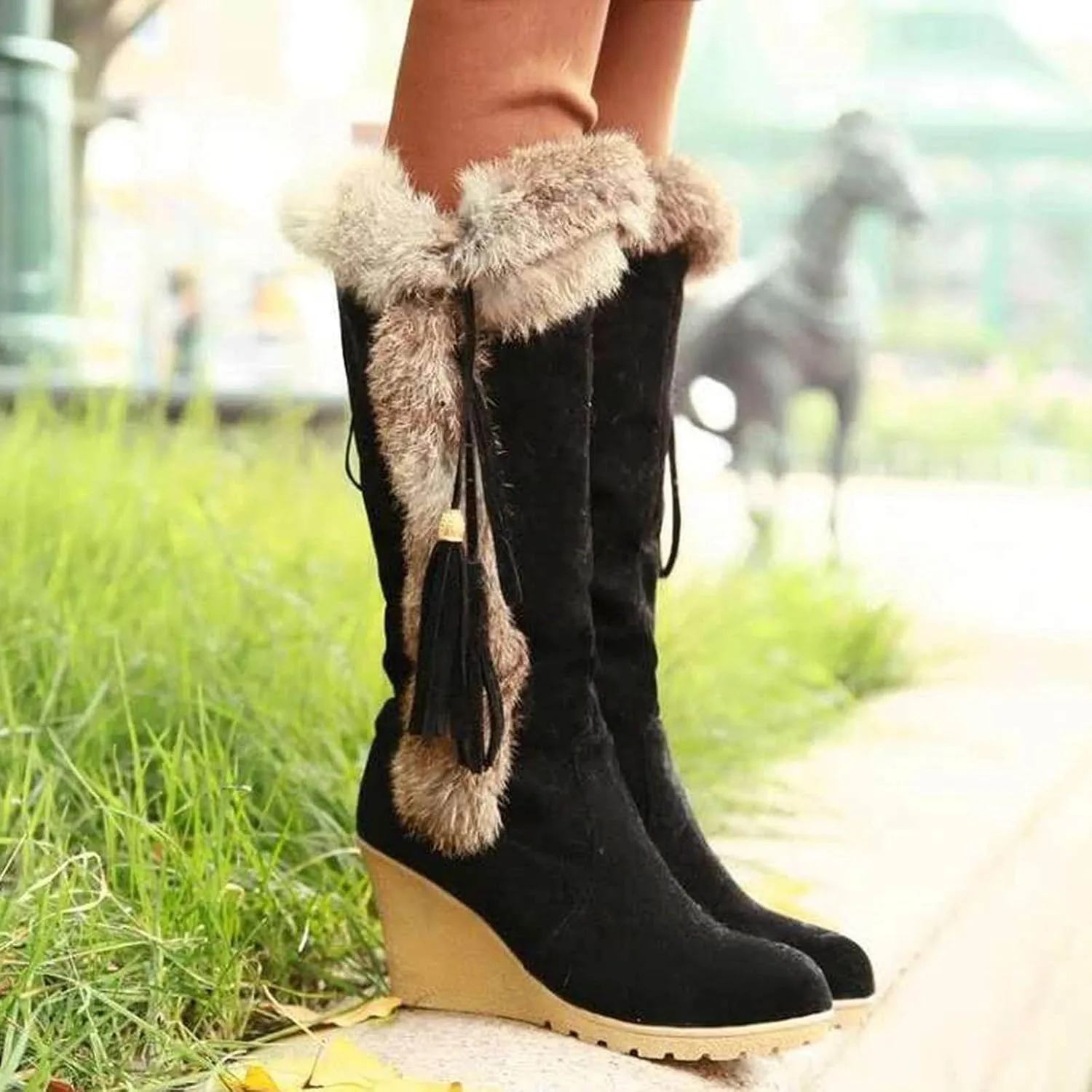 Womens Snow Boots Waterproof Wide Calf Womens Winter Ankle Boots Low Heel Womens Winter Boots Waterproof Warm Womens Waterproof Boots Tall Zipper Womens Winter Ankle Boots Slip on