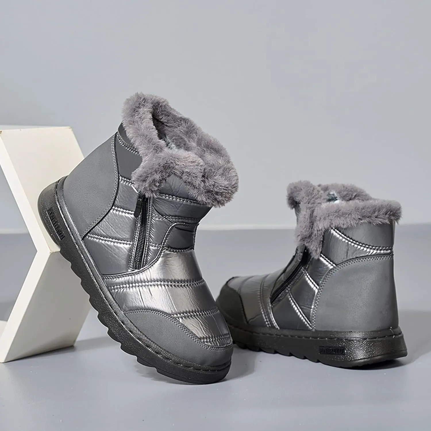 Women's Snow Boots Waterproof Winter Boots Anti-slip Fully Fur Booties Casual Slip on Ankle Boots Thickening Winter Shoes Walking Hiking Booties