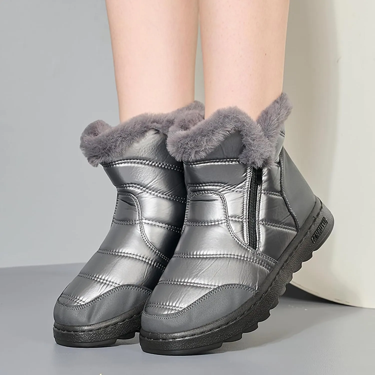 Women's Snow Boots Waterproof Winter Boots Anti-slip Fully Fur Booties Casual Slip on Ankle Boots Thickening Winter Shoes Walking Hiking Booties