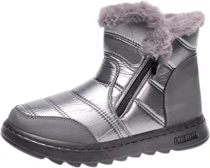 Women's Snow Boots Waterproof Winter Boots Anti-slip Fully Fur Booties Casual Slip on Ankle Boots Thickening Winter Shoes Walking Hiking Booties