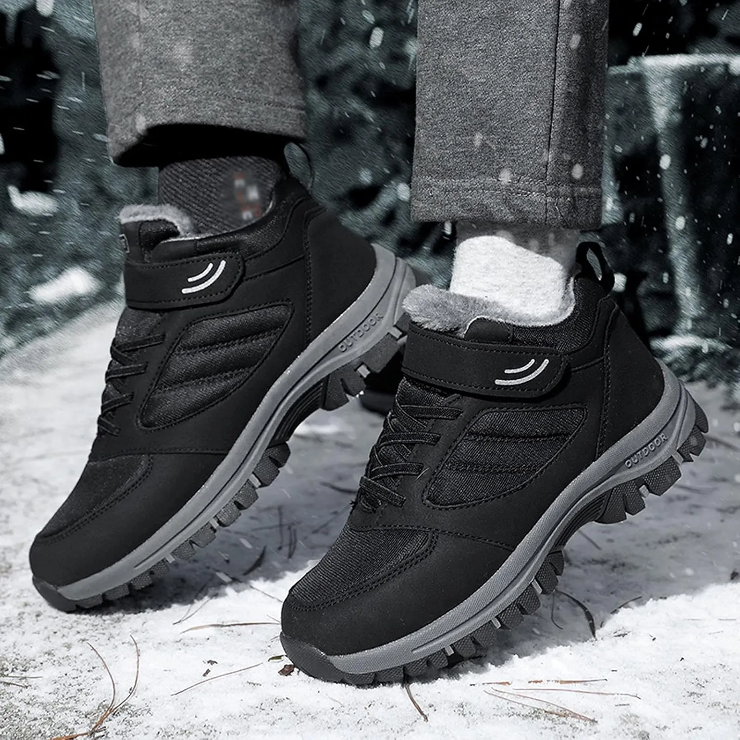 Womens Snow Boots Waterproof Winter Boots Anti-slip Fully Fur Booties Cold Weather Lace Up Ankle Boots Ladies Walking Hiking Booties