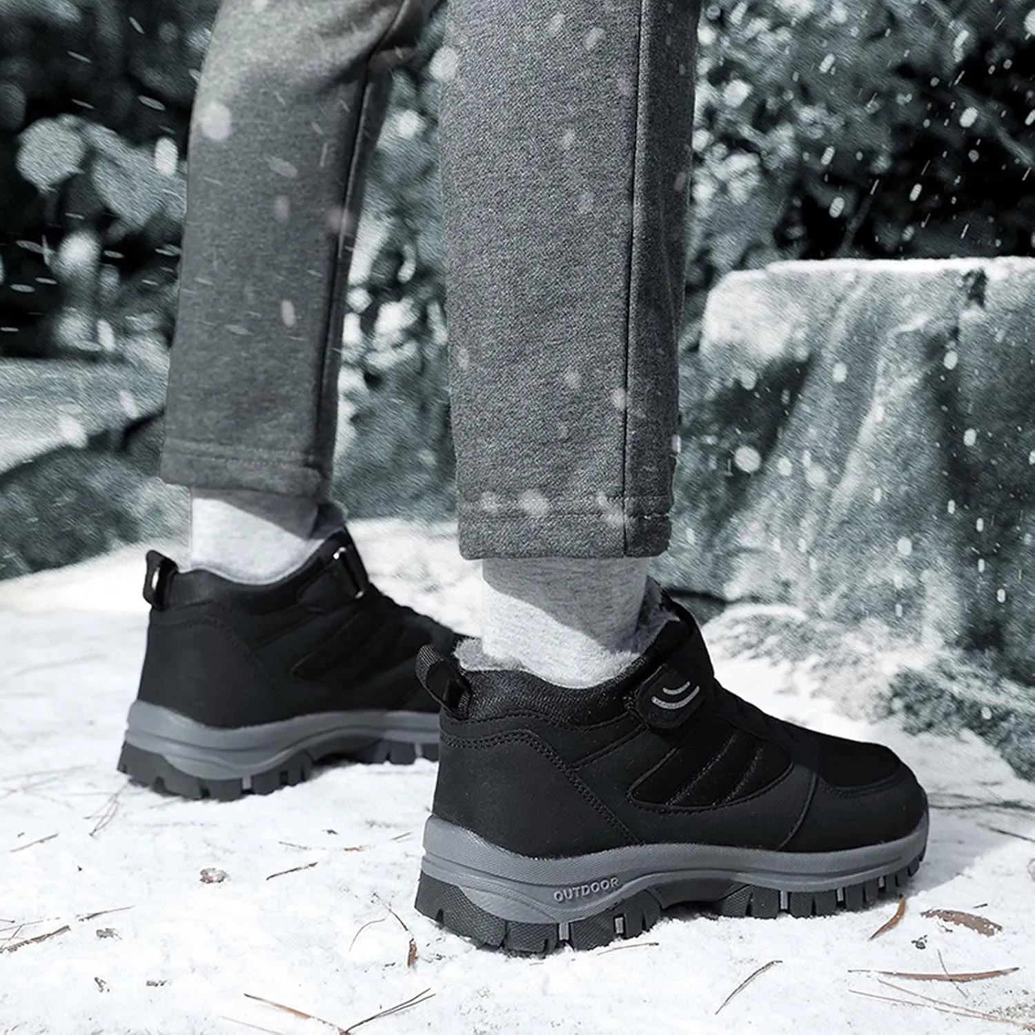 Womens Snow Boots Waterproof Winter Boots Anti-slip Fully Fur Booties Cold Weather Lace Up Ankle Boots Ladies Walking Hiking Booties