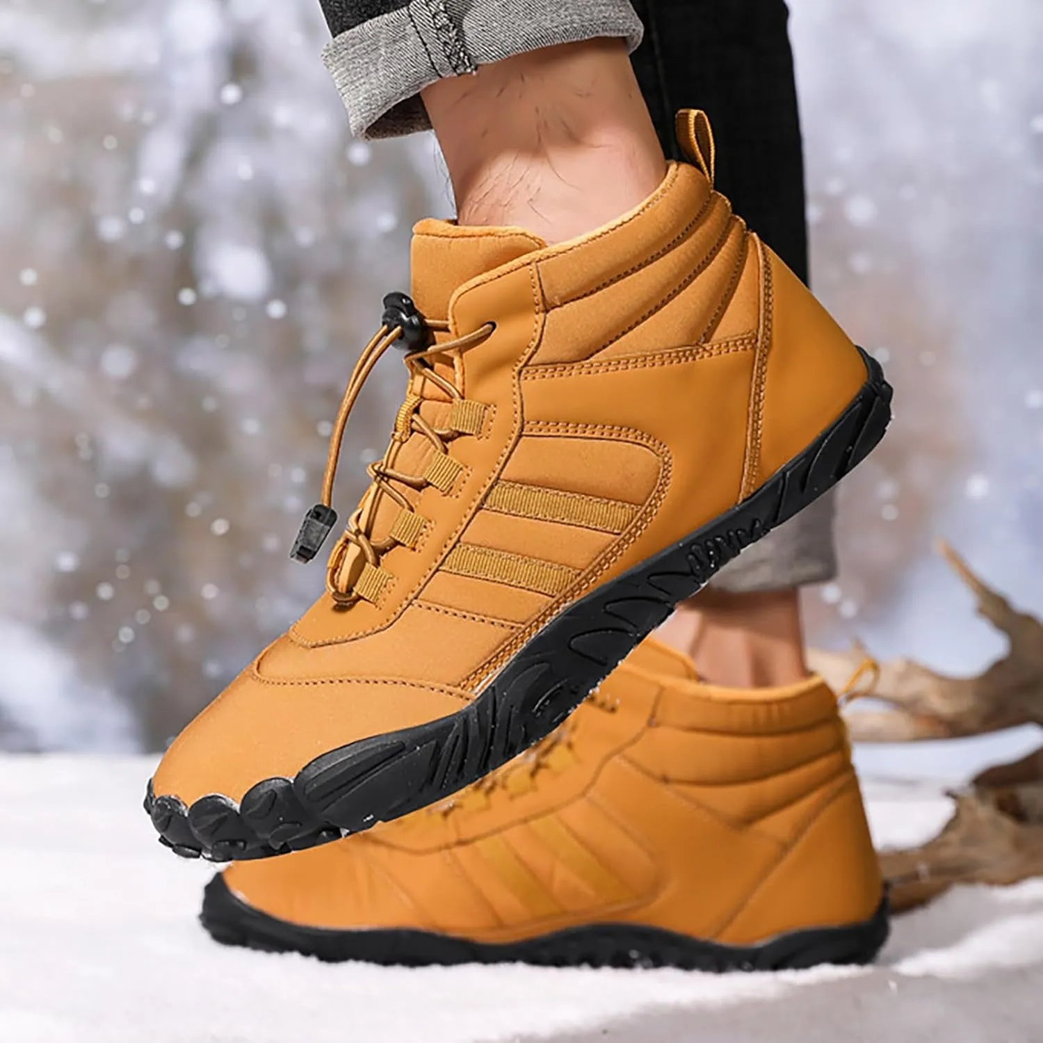 Womens Snow Boots Waterproof Winter Boots Lace Up Anti-slip Fur Lined Booties Winter Casual Slip on Ankle Boots Comfortable Winter Shoes Trekking Hiking Boots