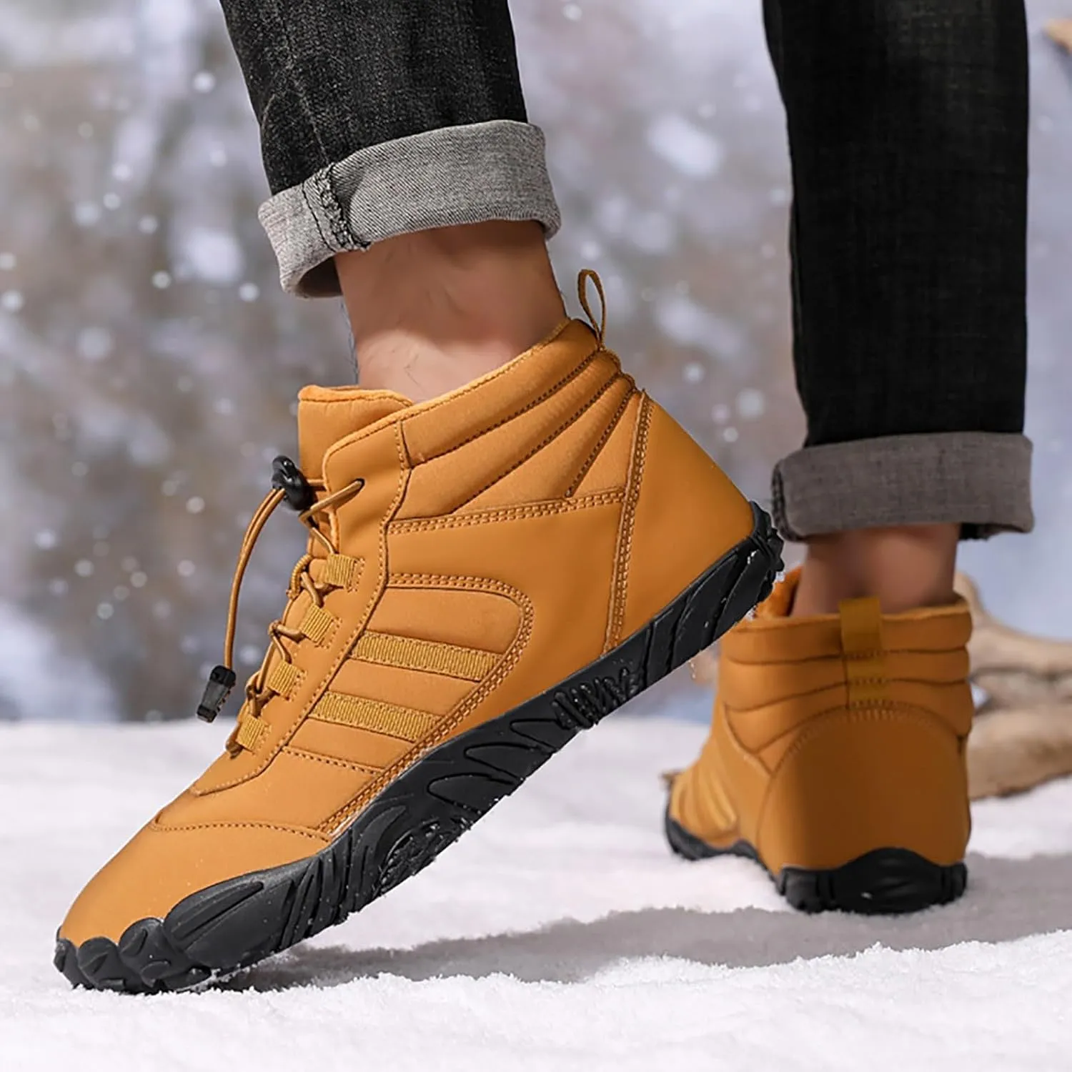 Womens Snow Boots Waterproof Winter Boots Lace Up Anti-slip Fur Lined Booties Winter Casual Slip on Ankle Boots Comfortable Winter Shoes Trekking Hiking Boots