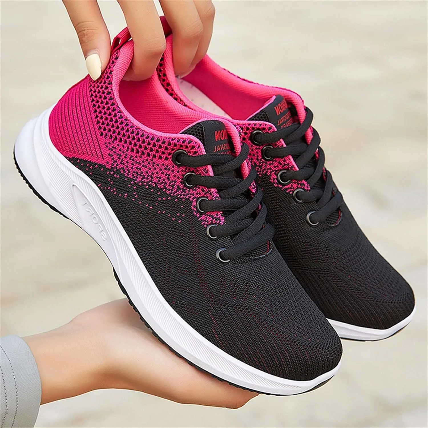 Womens Walking Shoes Lace Up Lightweight Memory Foam Cheer Running Shoes for Women Breathable Dress Casual Shoes Shoes Sneakers Tennis Shoe Cross Trainer Shoe