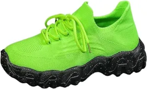 Women's Walking Shoes Non Slip Running Sneakers Comfortable Casual Platform Loafers Lightweight Mesh Breathable Slip On Air Cushion Tennis Gym Work Athletic Sneakers for Men Women