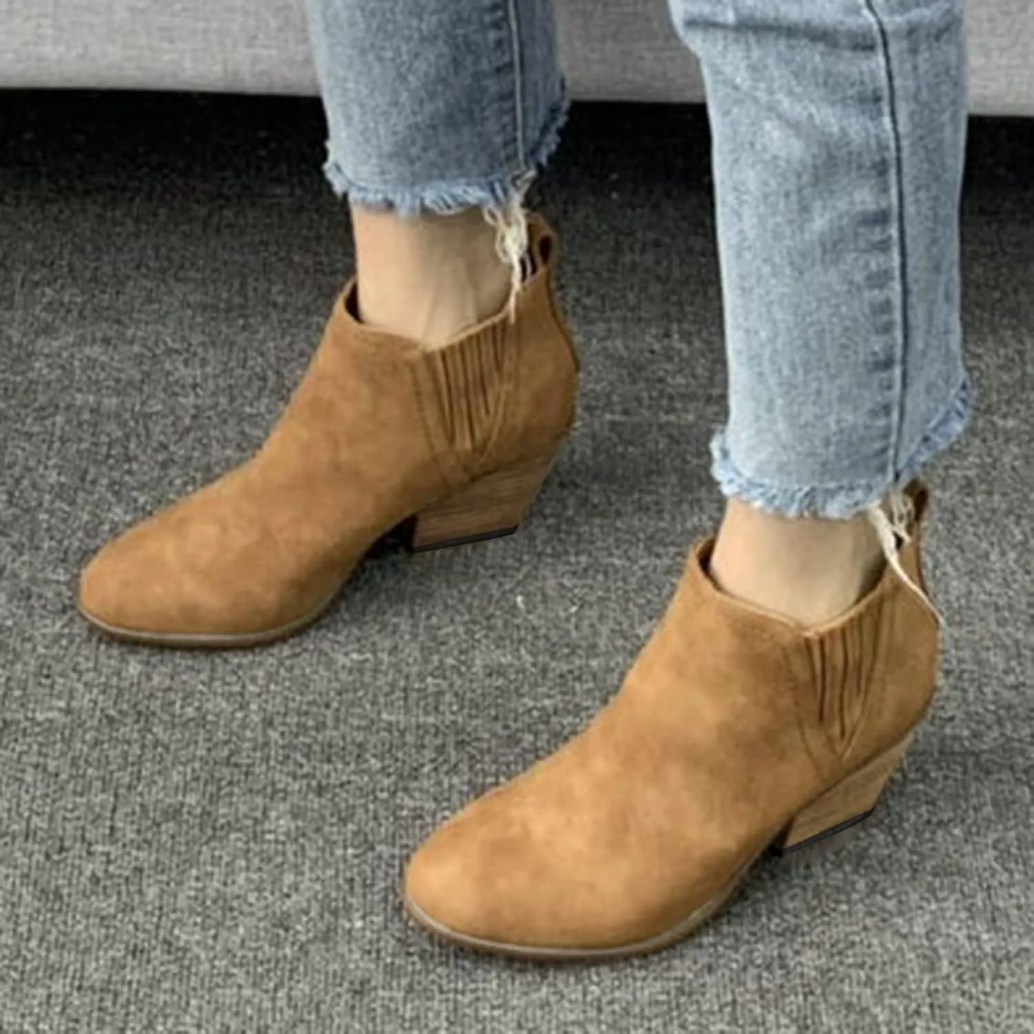 Womens Wide Width Western Booties And Ankle Boots Ankle Booties Womens Dress Boots Ankle Low Heel Shoe Boots for Women Low Heel Women's Navy Blue Ankle Boots