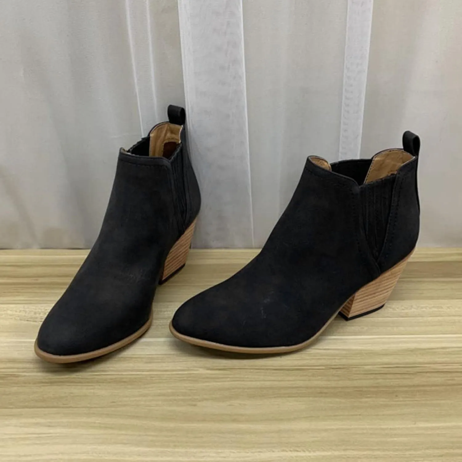 Womens Wide Width Western Booties And Ankle Boots Ankle Booties Womens Dress Boots Ankle Low Heel Shoe Boots for Women Low Heel Women's Navy Blue Ankle Boots