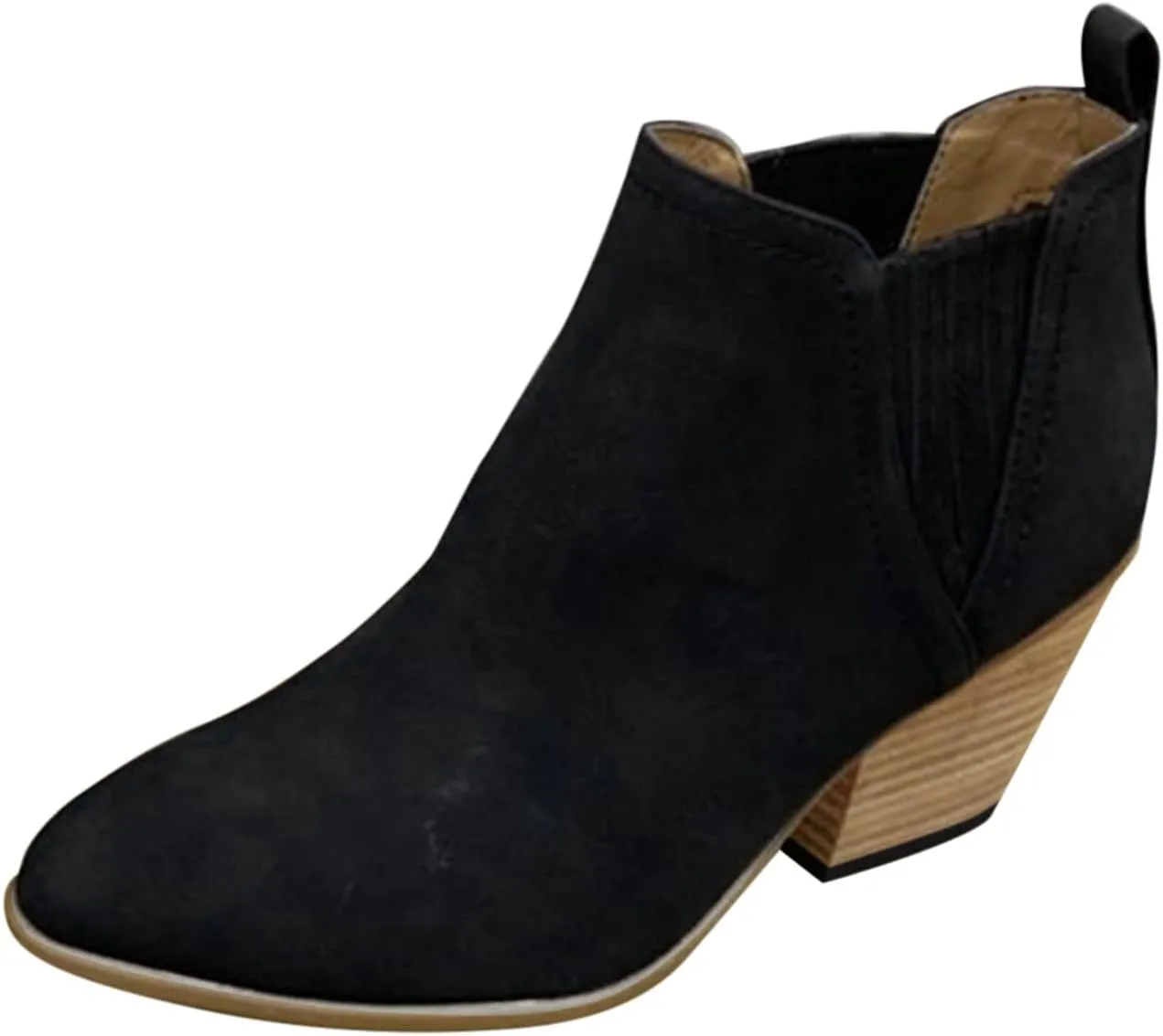Womens Wide Width Western Booties And Ankle Boots Ankle Booties Womens Dress Boots Ankle Low Heel Shoe Boots for Women Low Heel Women's Navy Blue Ankle Boots