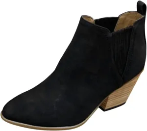 Womens Wide Width Western Booties And Ankle Boots Ankle Booties Womens Dress Boots Ankle Low Heel Shoe Boots for Women Low Heel Women's Navy Blue Ankle Boots