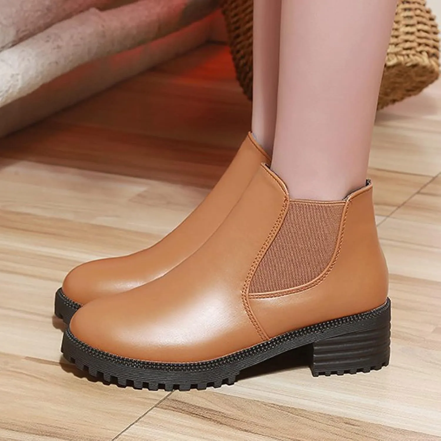 Womens Winter Boots Ankle Flat Booties for Women 2024 Suede Black Boots for Women Cowboy Boot Fashion Closed Head Closed Toe Wide Fit Available