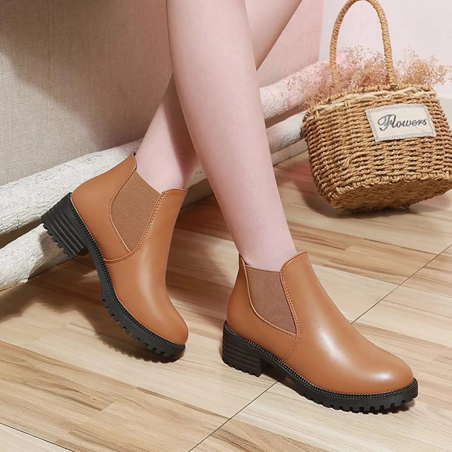 Womens Winter Boots Ankle Flat Booties for Women 2024 Suede Black Boots for Women Cowboy Boot Fashion Closed Head Closed Toe Wide Fit Available