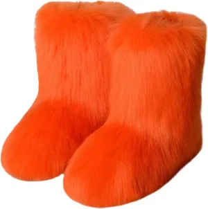 Womens Winter Snow Boots Fur Lined Women's Non Slip Work Boots Waterproof Snow Boots for Women Wide Feet Wedge Heel Winter Boots for Women Platform Ankle Winter Boots for Women
