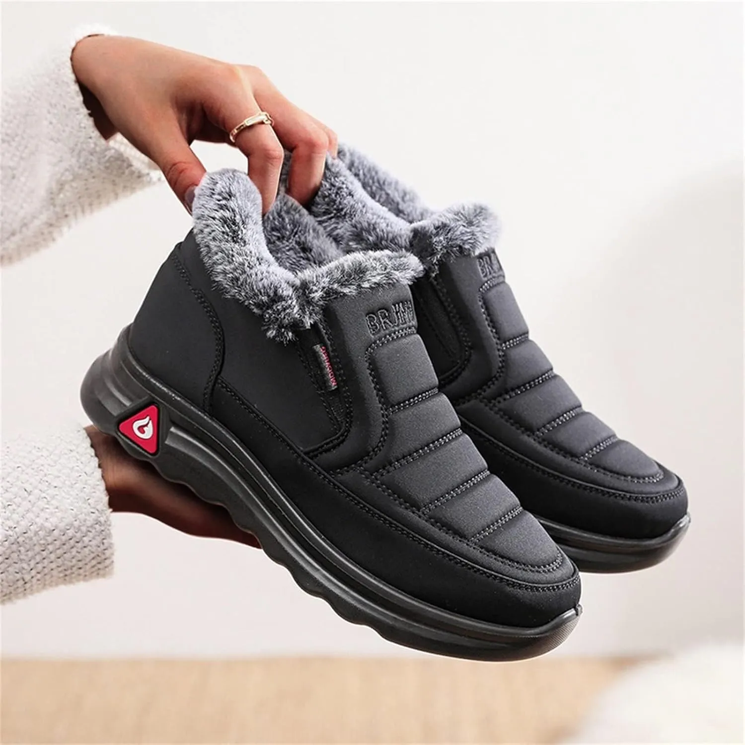 Womens Winter Snow Boots,Women Ankle Booties Warm Fur Lined Waterproof Insulated Slip On Outdoor Shoes,Platform Winter Snow Boots for Women Arch Support Comfortable Walking Shoes