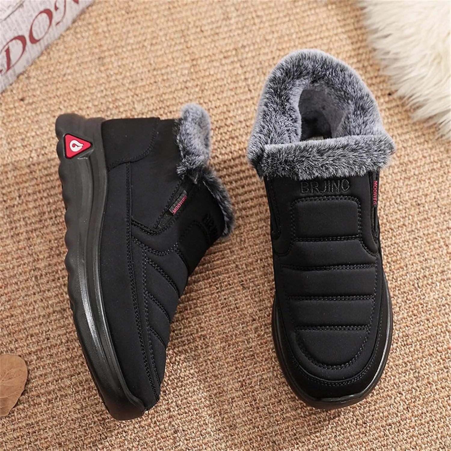 Womens Winter Snow Boots,Women Ankle Booties Warm Fur Lined Waterproof Insulated Slip On Outdoor Shoes,Platform Winter Snow Boots for Women Arch Support Comfortable Walking Shoes
