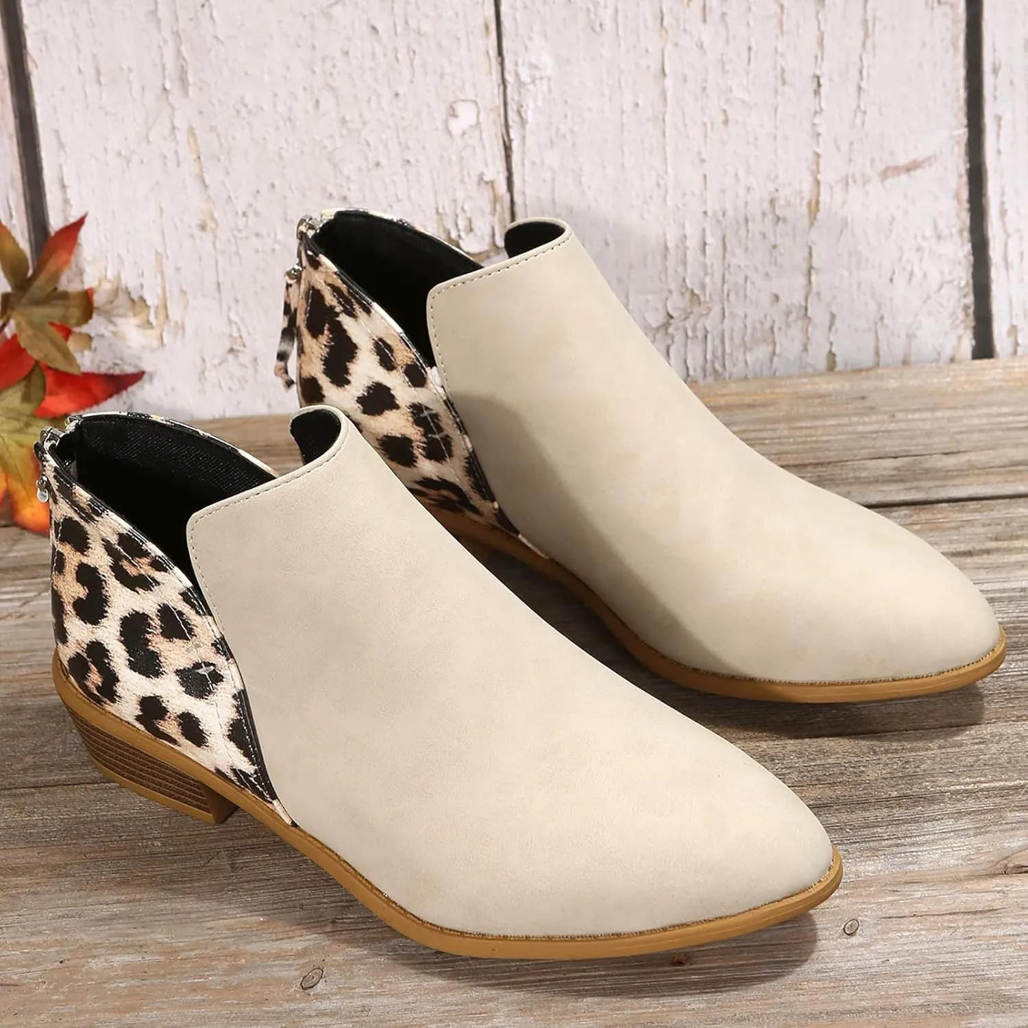 Work Boots for Women Ankle Short Booties for Women Women Cowboy Boots Wide Width Womens Hiking Boot Lightweight Breathable Side Zipper Pointd Toe Suede
