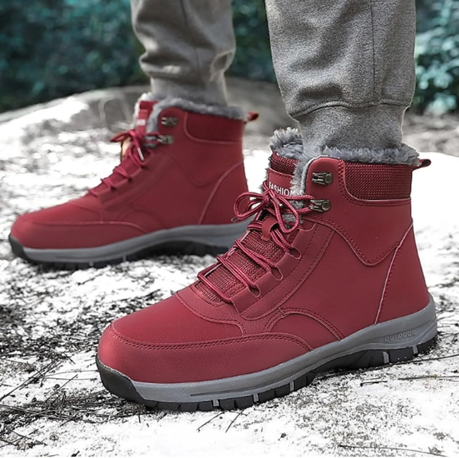Yanzhenglip Winter Wide Toe Barefoot Hiking Shoes Boots, Non-Slip Waterproof Outdoor Running Boots Snow Boots