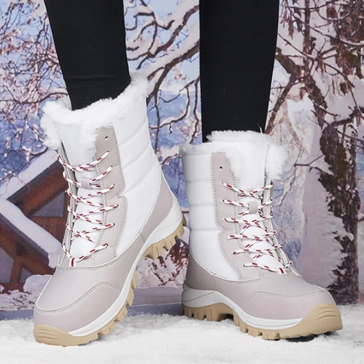 Yanzhenglip Winter Wide Toe Barefoot Hiking Shoes Boots, Non-Slip Waterproof Outdoor Running Boots Snow Boots