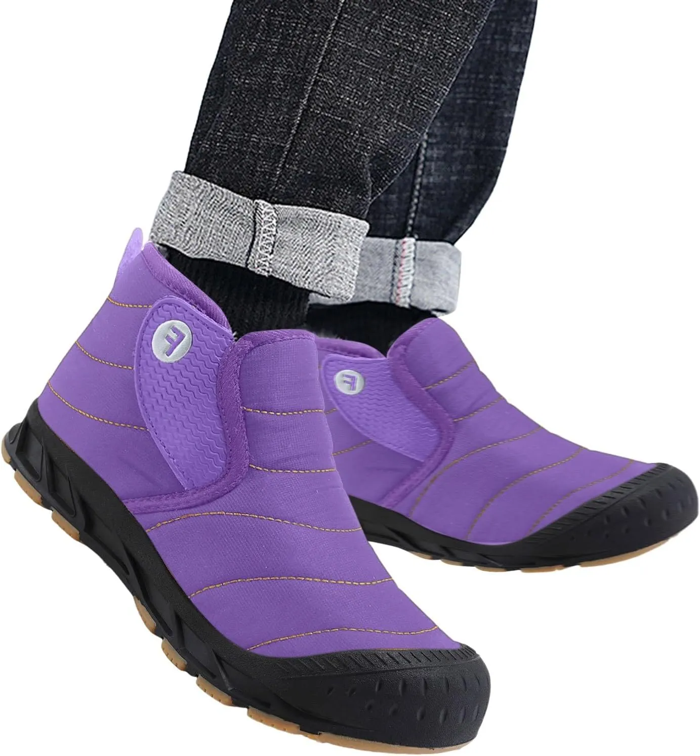 Yanzhenglip Winter Wide Toe Barefoot Hiking Shoes Boots, Non-Slip Waterproof Outdoor Running Boots Snow Boots