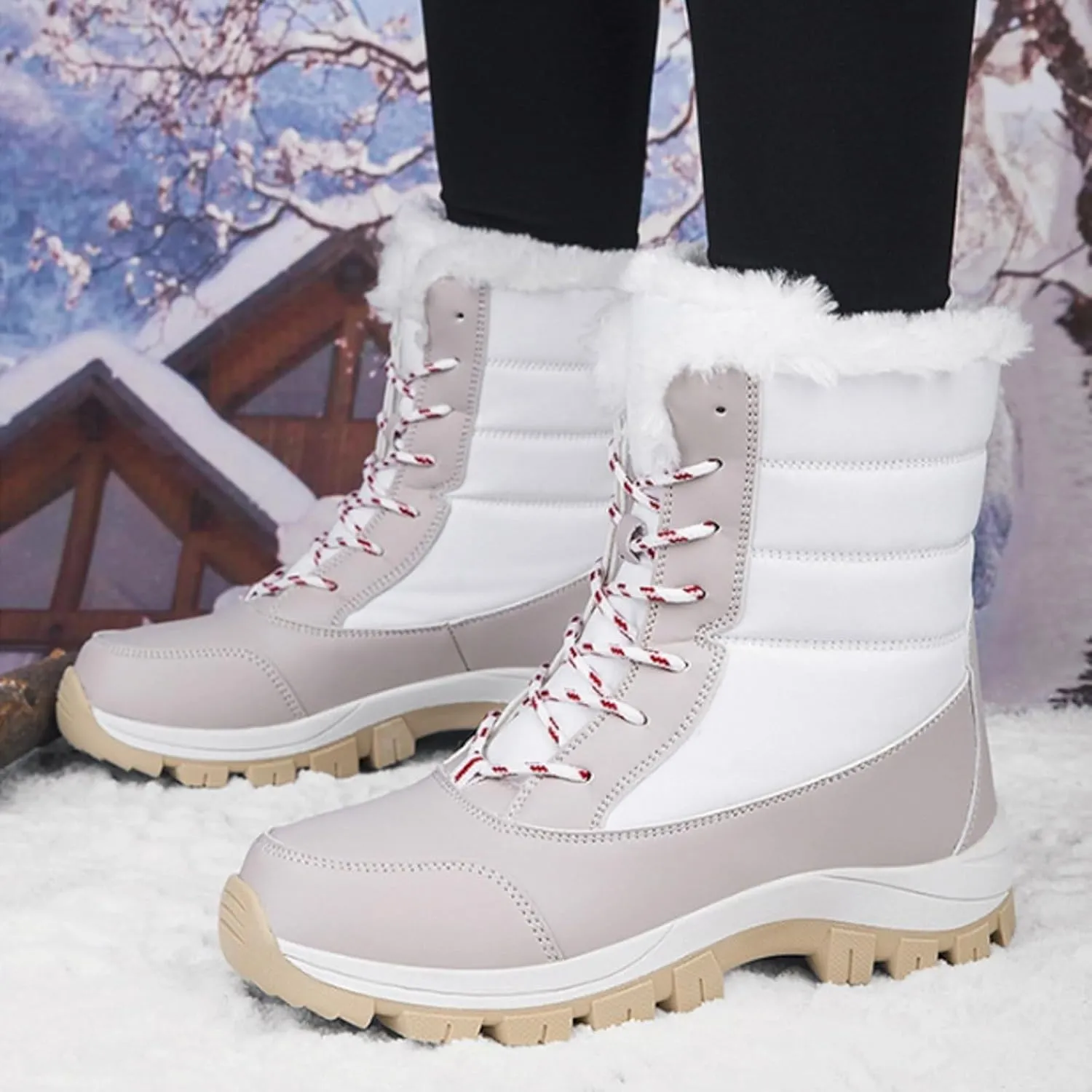 Yanzhenglip Winter Wide Toe Barefoot Hiking Shoes Boots, Non-Slip Waterproof Outdoor Running Boots Snow Boots