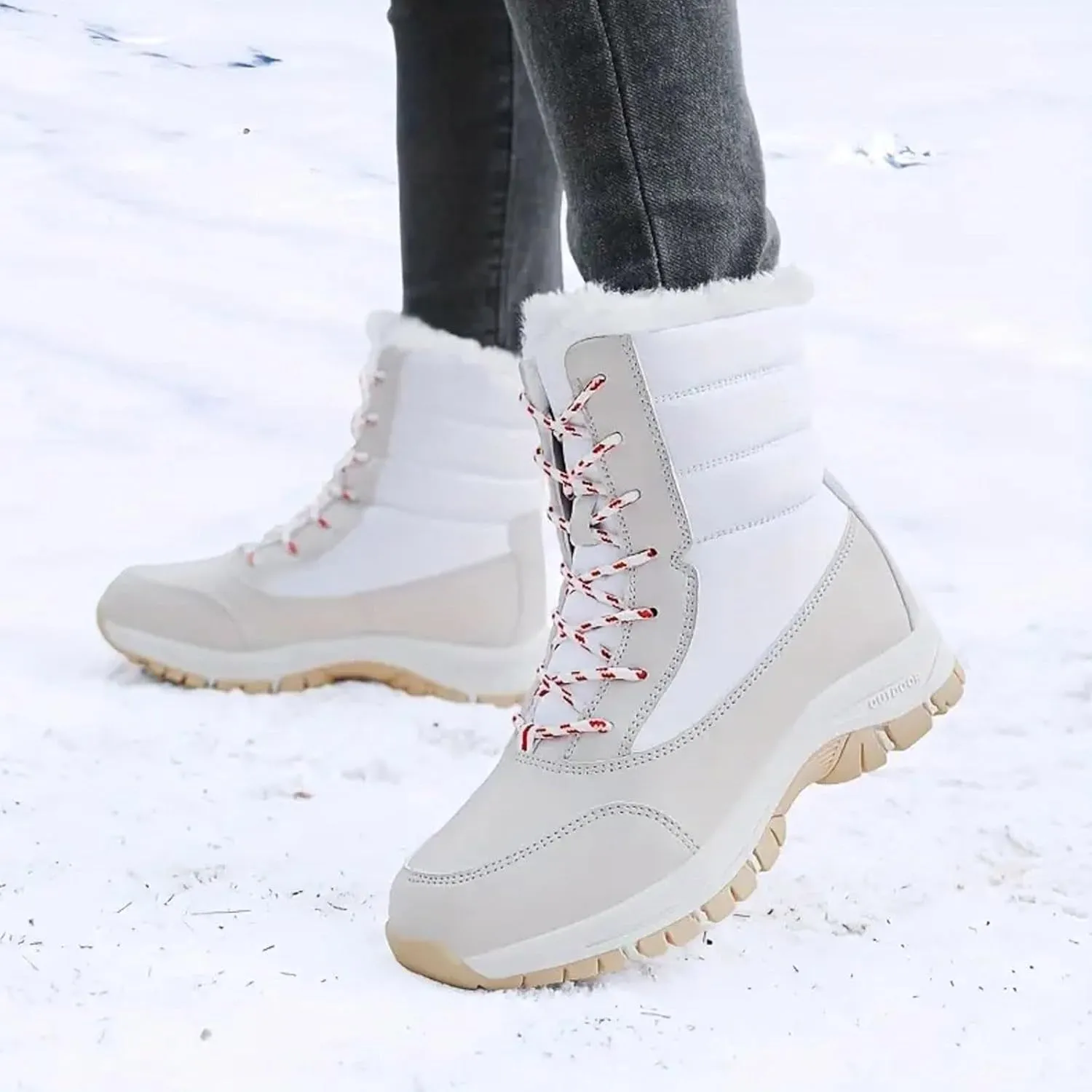 Yanzhenglip Winter Wide Toe Barefoot Hiking Shoes Boots, Non-Slip Waterproof Outdoor Running Boots Snow Boots