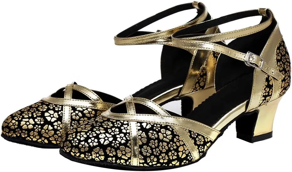 YKXLM Professional Latin Dance Shoes for Women Closed Toe Ballroom Character Practice Dance Shoes,Modle YCL323