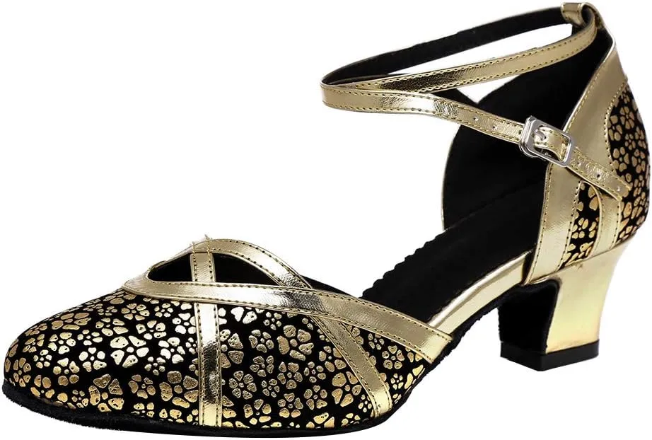 YKXLM Professional Latin Dance Shoes for Women Closed Toe Ballroom Character Practice Dance Shoes,Modle YCL323