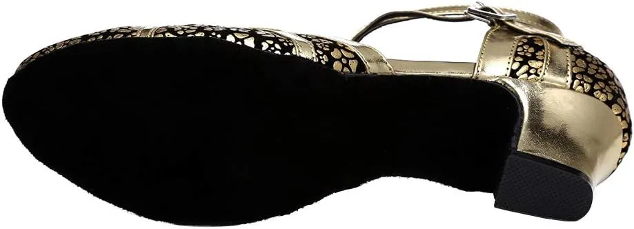 YKXLM Professional Latin Dance Shoes for Women Closed Toe Ballroom Character Practice Dance Shoes,Modle YCL323