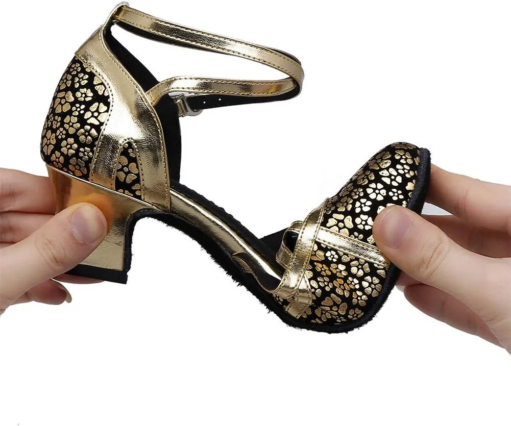 YKXLM Professional Latin Dance Shoes for Women Closed Toe Ballroom Character Practice Dance Shoes,Modle YCL323